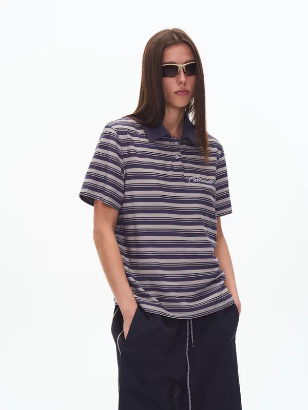 Striped Embroidered Short-Sleeve Polo Shirt 2