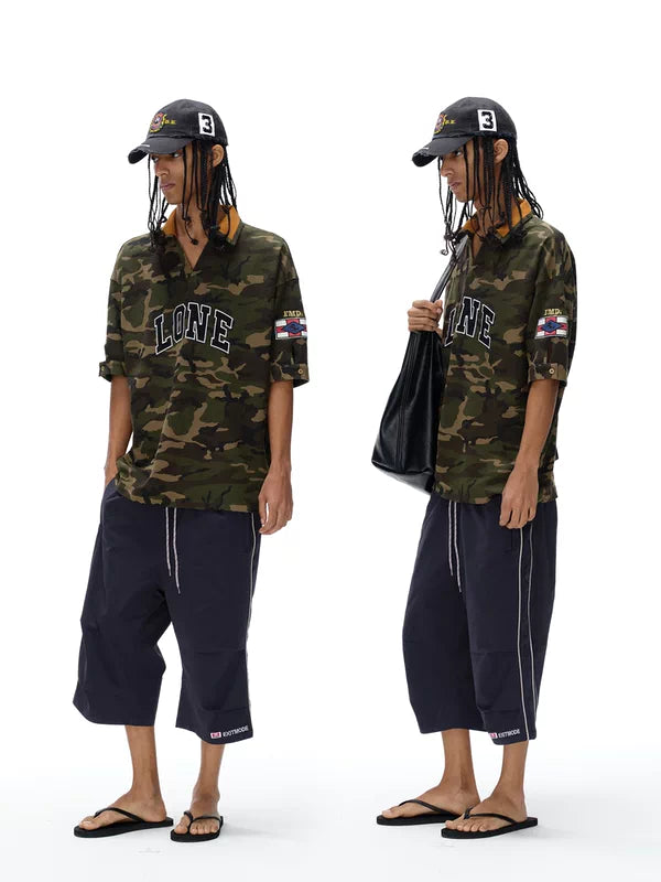 Camouflage Embroidered Short-Sleeve T-Shirt 2