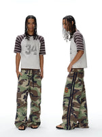 Camouflage Badge Embroidered Loose Casual Pants 2