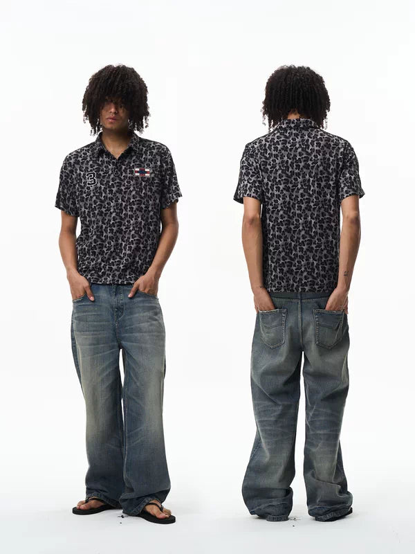 Leopard Print Embroidered Polo Shirt 1
