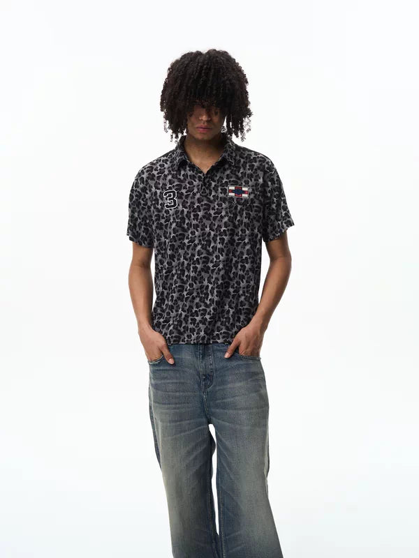 Leopard Print Embroidered Polo Shirt 2