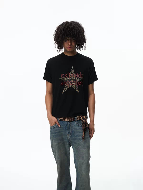 Leopard Star Graphic Short Sleeve T-Shirt 2