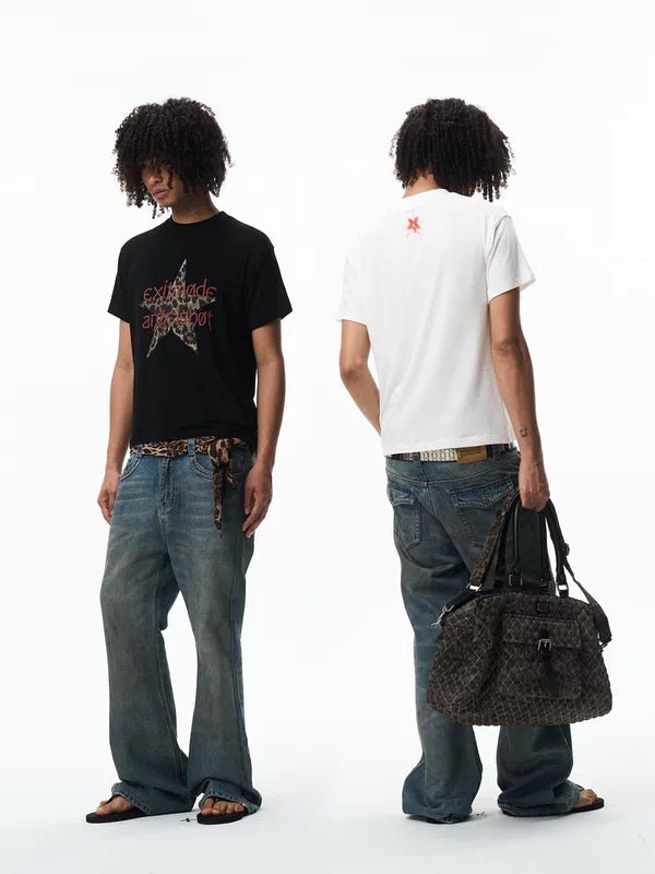 Leopard Star Graphic Short Sleeve T-Shirt 3