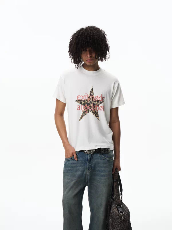 Leopard Star Graphic Short Sleeve T-Shirt 4