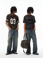 Leopard Print Number Appliqué T-Shirt 1