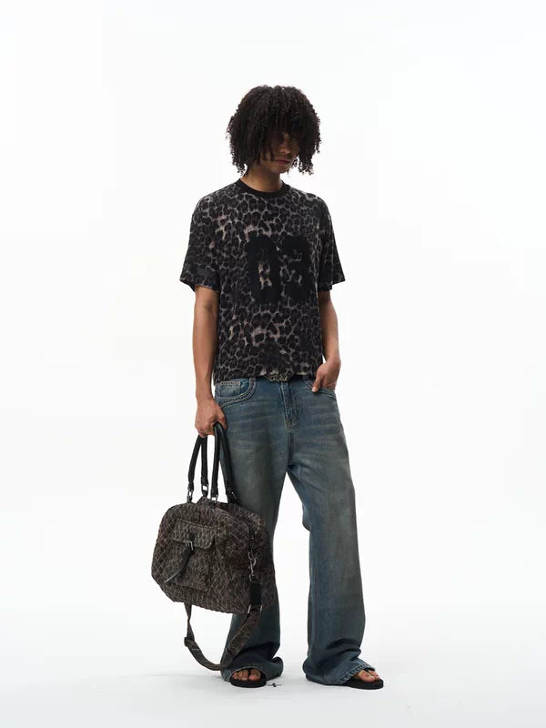 Leopard Print Number Appliqué T-Shirt 2