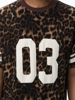 Leopard Print Number Appliqué T-Shirt 5