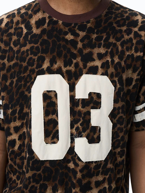 Leopard Print Number Appliqué T-Shirt 5