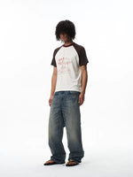 Retro Letter Print Raglan T-Shirt 4
