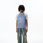 6087060000950,6087060000951,6087060000952,6087060000953, Retro Letter Print Raglan T-Shirt