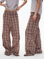 Plaid Corduroy Cargo Pants 2