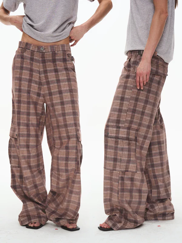 Plaid Corduroy Cargo Pants 2