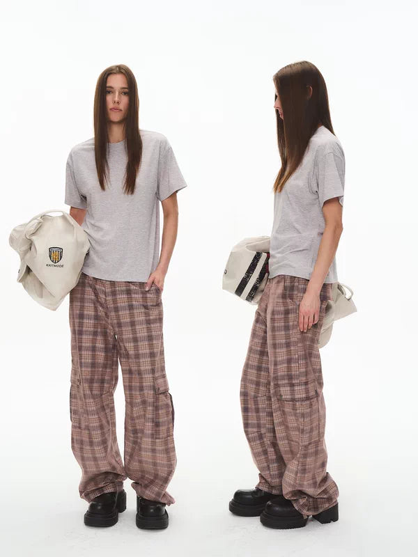 Plaid Corduroy Cargo Pants 3