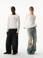 Embroidered Double Layer Long-Sleeve T-Shirt 1