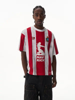 Striped Distressed Loose Sports Jersey T-Shirt 4