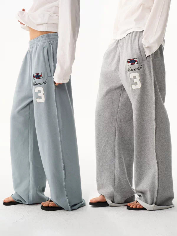 Loose Fit Sporty Embroidered Sweatpants 2