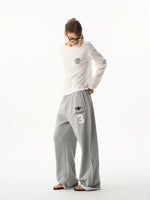 Loose Fit Sporty Embroidered Sweatpants 3