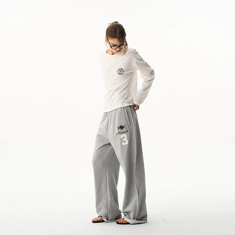 6021912552560,6021912552561,6021912552562,6021912552563, Loose Fit Sporty Embroidered Sweatpants