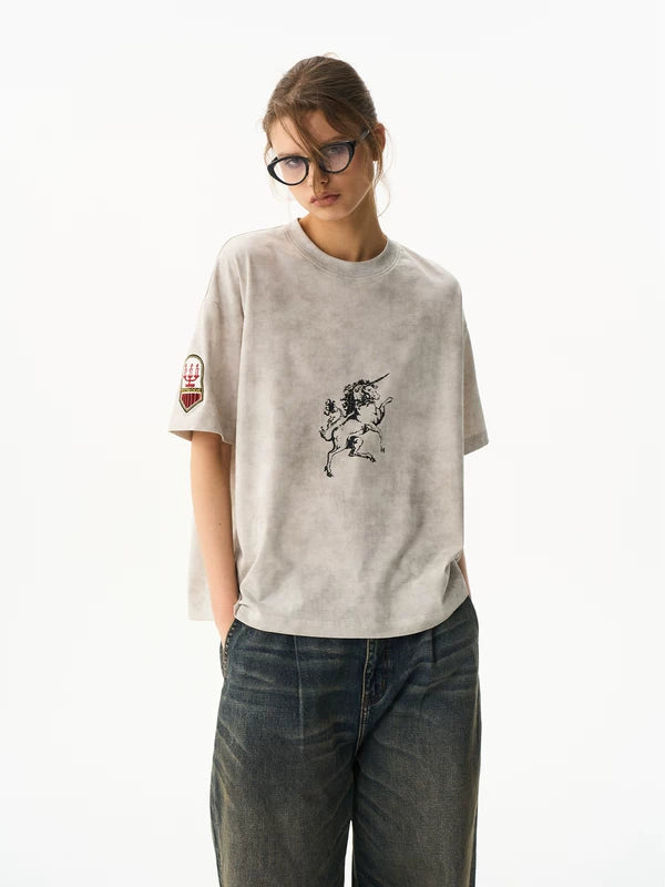 ,6032002536941,6032002536942,6032002536943,6032002536944, Unicorn Graphic Oversized Short-Sleeve T-Shirt