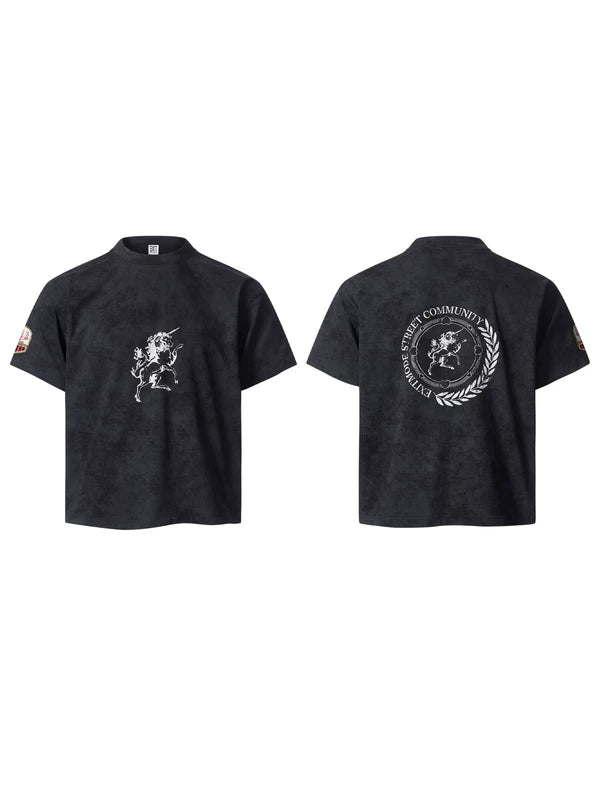 ,6201677667371,6201677667372,6201677667373,6201677667374, Unicorn Graphic Oversized Short-Sleeve T-Shirt