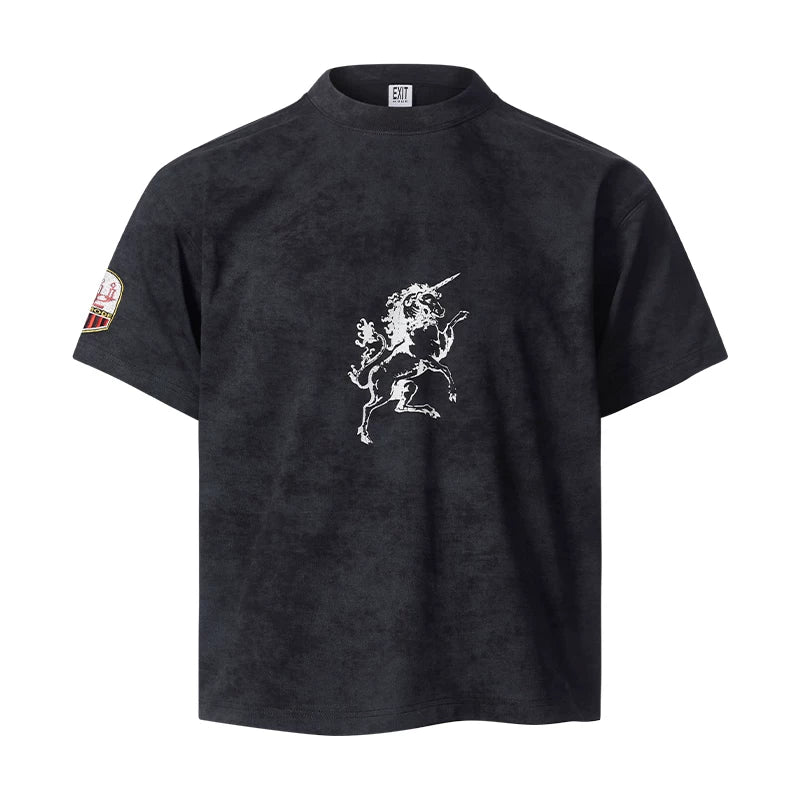6046333288652,6046333288654,6046333288656,6046333288658, Unicorn Graphic Oversized Short-Sleeve T-Shirt