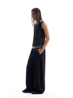 Wide-Leg Ribbed Curved Sweatpants Pants 4