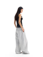 Wide-Leg Ribbed Curved Sweatpants Pants 5