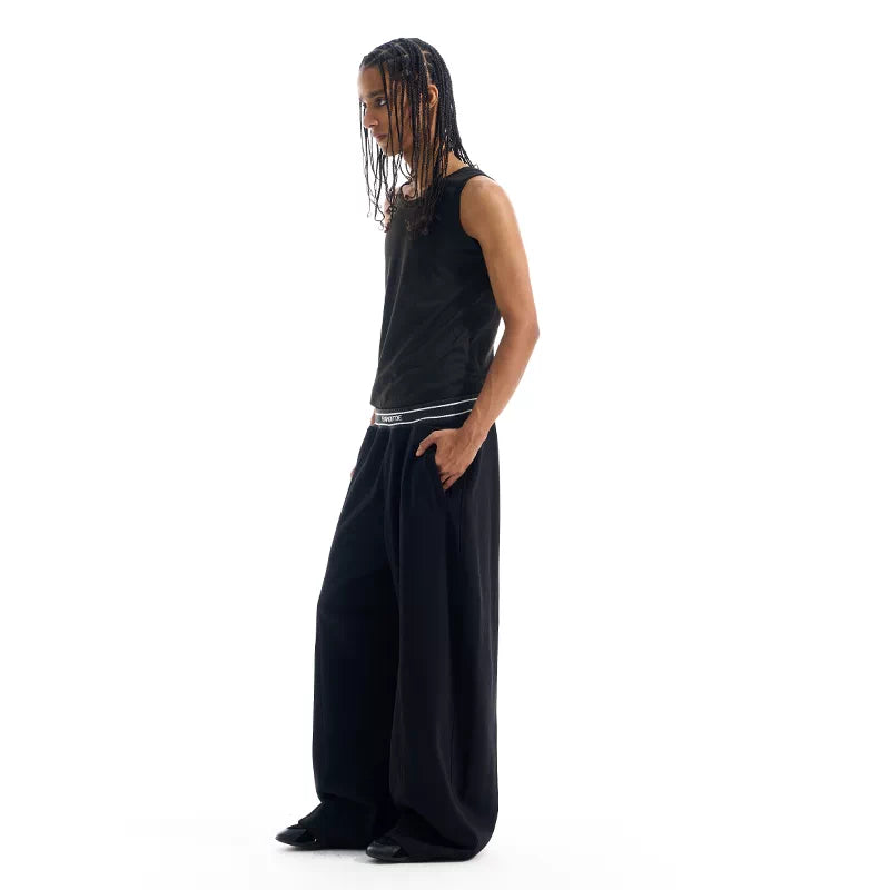 6097592094341,6097592094342,6097592094343,6097592094344, Wide-Leg Ribbed Curved Sweatpants Pants