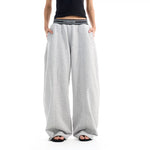 6097592094349,6097592094350,6097592094351,6097592094352, Wide-Leg Ribbed Curved Sweatpants Pants