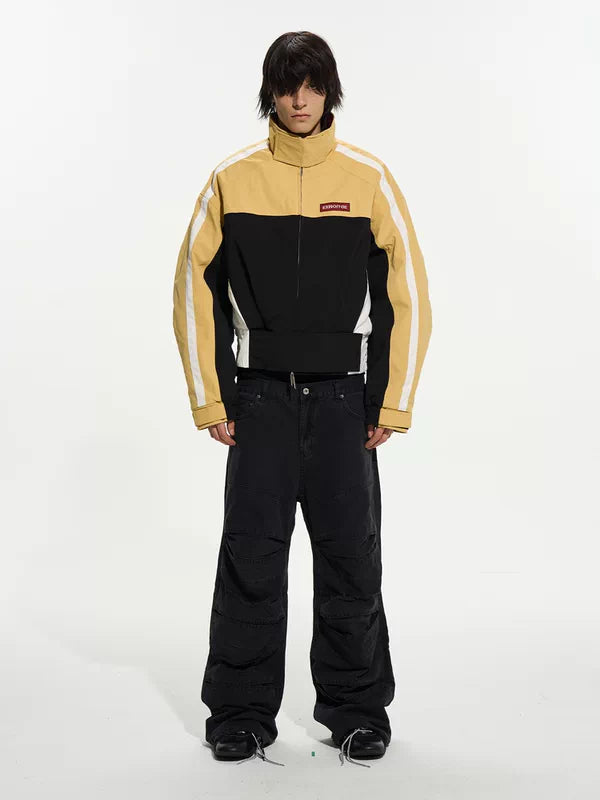 Colorblock Sport Patchwork Cotton Short Jacket 1