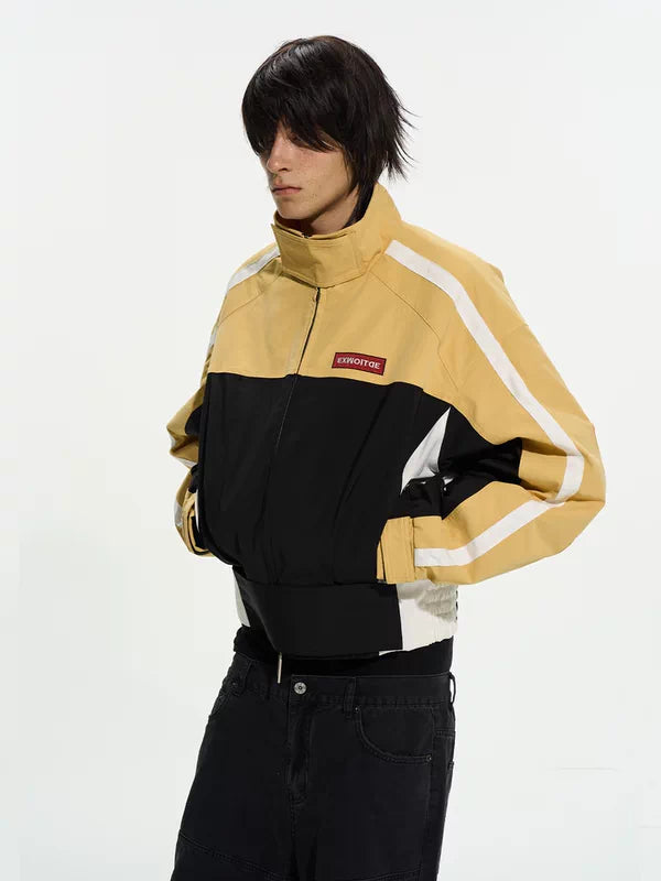 Colorblock Sport Patchwork Cotton Short Jacket 3