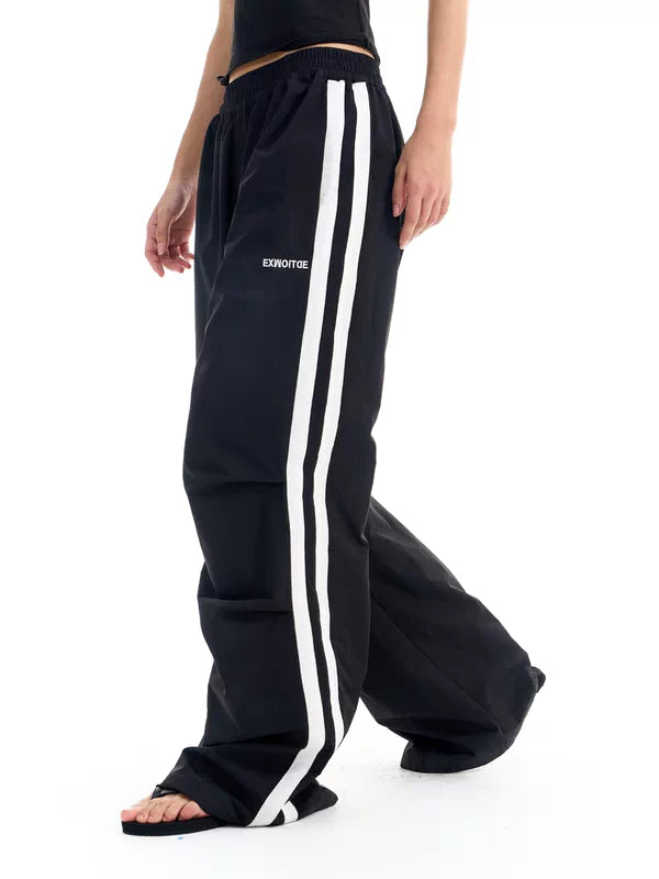 Wide Leg Striped Track Pants 2