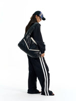 Wide Leg Striped Track Pants 3