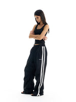 Wide Leg Striped Track Pants 4