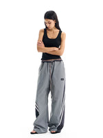 Striped Patchwork Wide-Leg Athletic Pants 2