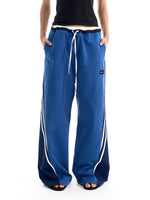 Striped Patchwork Wide-Leg Athletic Pants 3