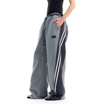 5931543128244,5931543128245,5931543128246,5931543128247, Striped Patchwork Wide-Leg Athletic Pants