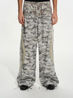 Double Waist Camouflage Wide-Leg Sporty Pants 1
