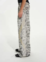 Double Waist Camouflage Wide-Leg Sporty Pants 2
