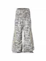 6120471955826,6120471955827,6120471955828,6120471955829, Double Waist Camouflage Wide-Leg Sporty Pants