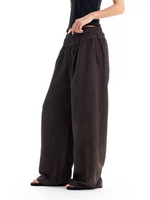 Double-Waist Wide-Leg Pleated Casual Pants 4