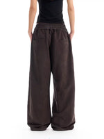 Double-Waist Wide-Leg Pleated Casual Pants 5