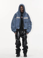 Distressed Oversized Hooded Workwear MA1 Jacket 1