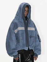 Distressed Oversized Hooded Workwear MA1 Jacket 4