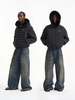 Duck Down Puffer Jacket with Detachable Fur 1