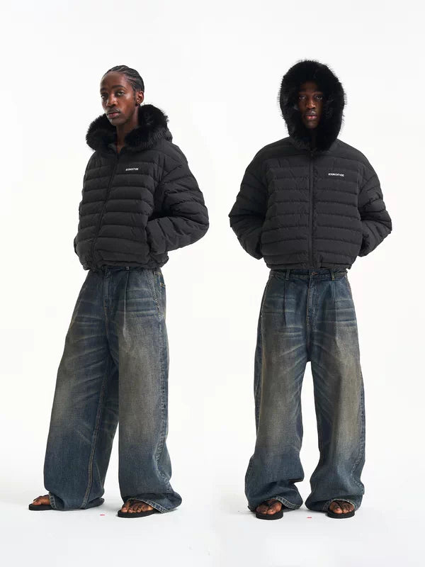 Duck Down Puffer Jacket with Detachable Fur 1