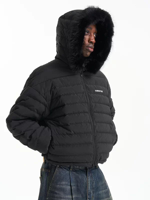 Duck Down Puffer Jacket with Detachable Fur 3