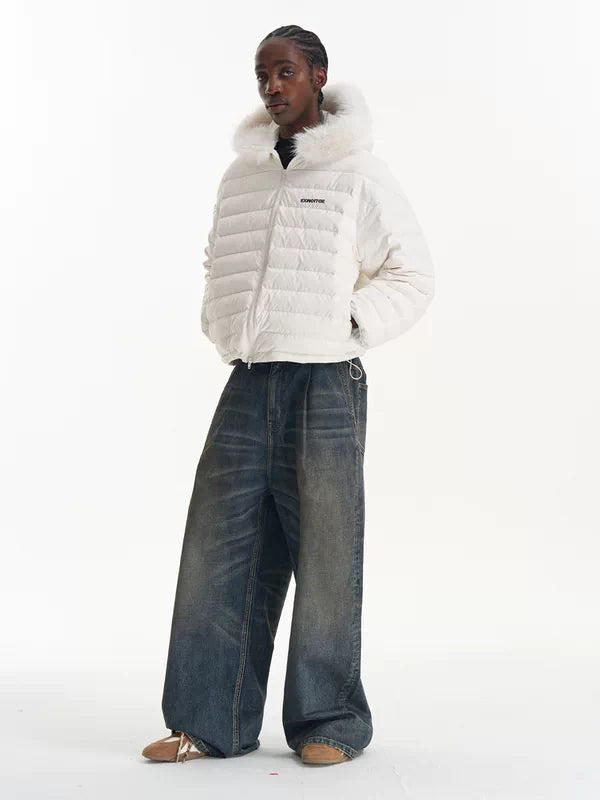Duck Down Puffer Jacket with Detachable Fur 4