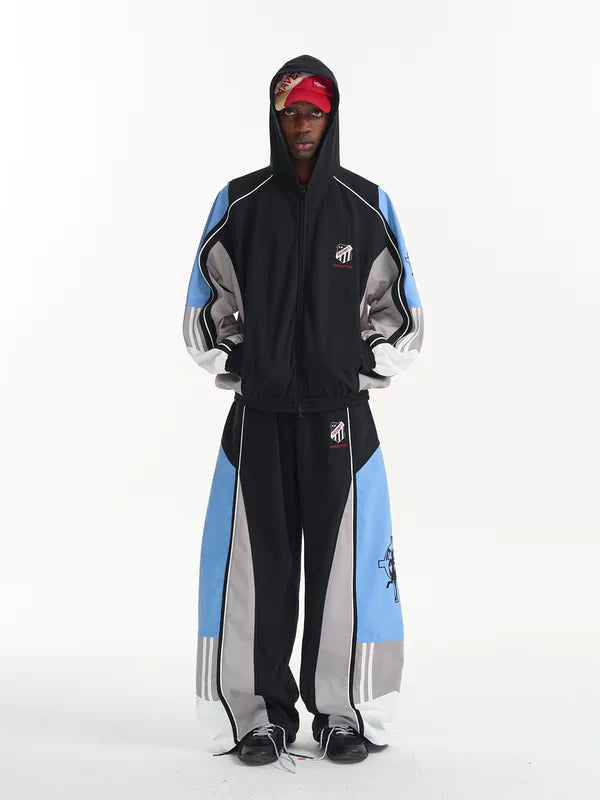 Colorblock Embroidered Loose-Fit Sport Jacket 2