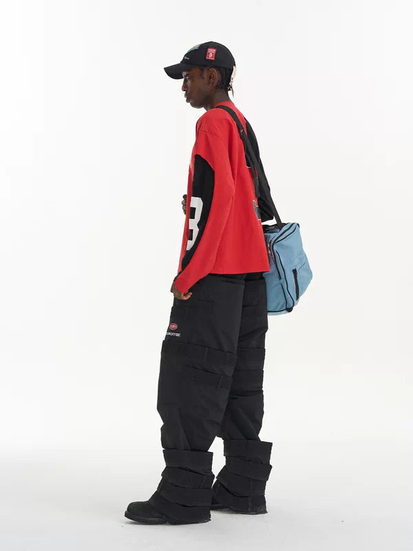 Color Block Patchwork Faux Two-Piece T-Shirt 3